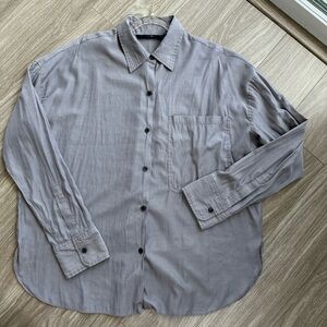 With black Women's Button-Up Blouse in Light Gray